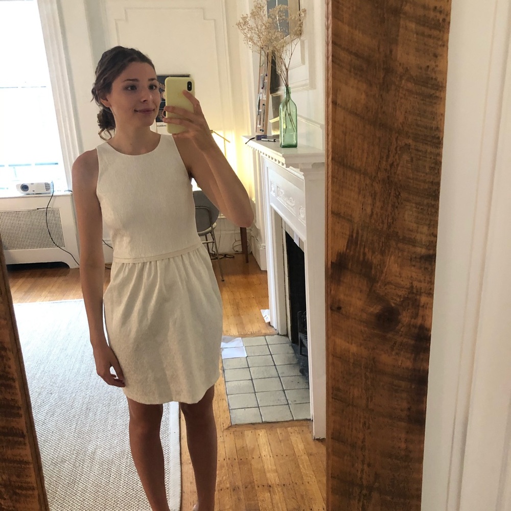 Joie White High Neck Sheath Dress